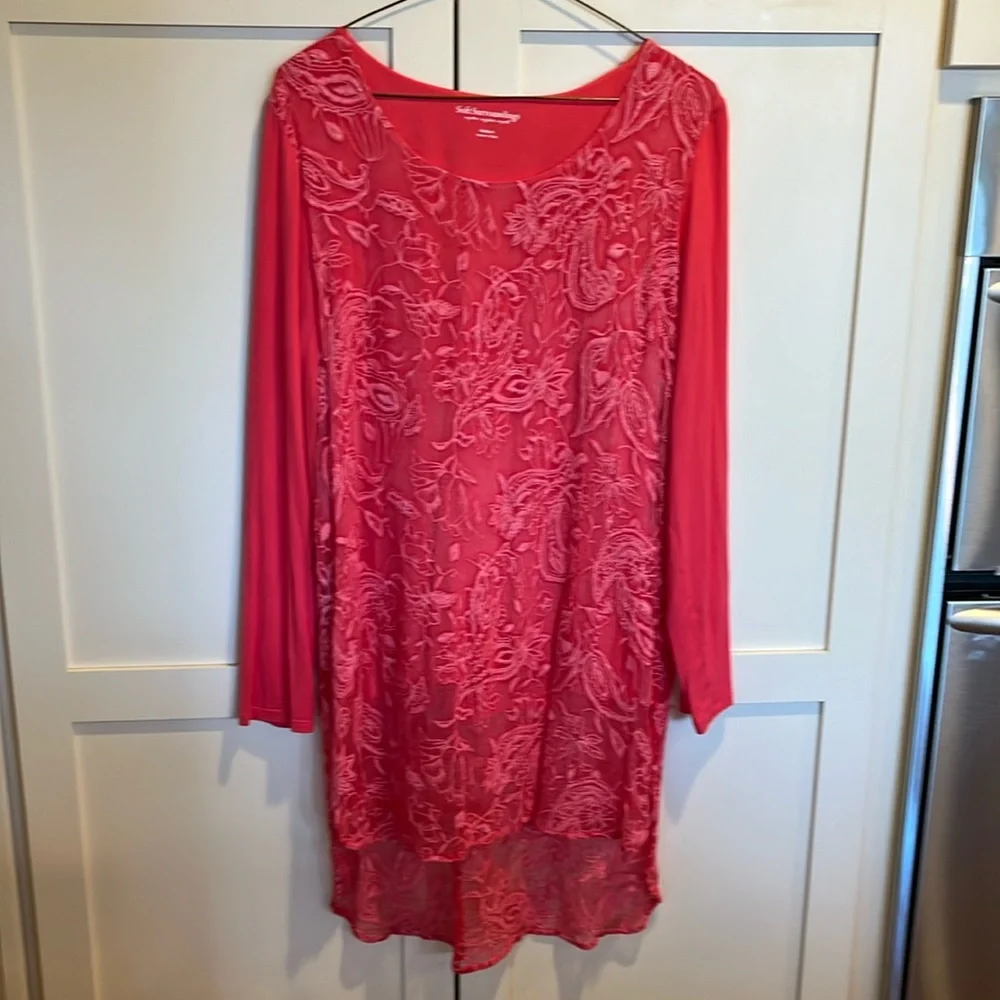 Soft Surroundings Adele Silk Tunic Top size Medium - Picture 2 of 12